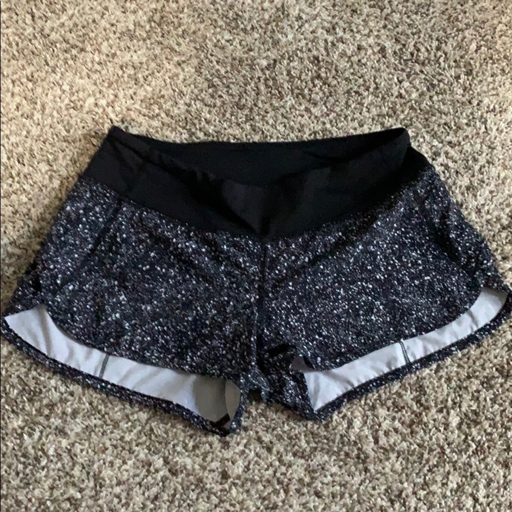 Black and gray lululemon speed shorts size 4